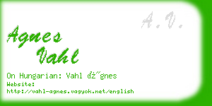agnes vahl business card